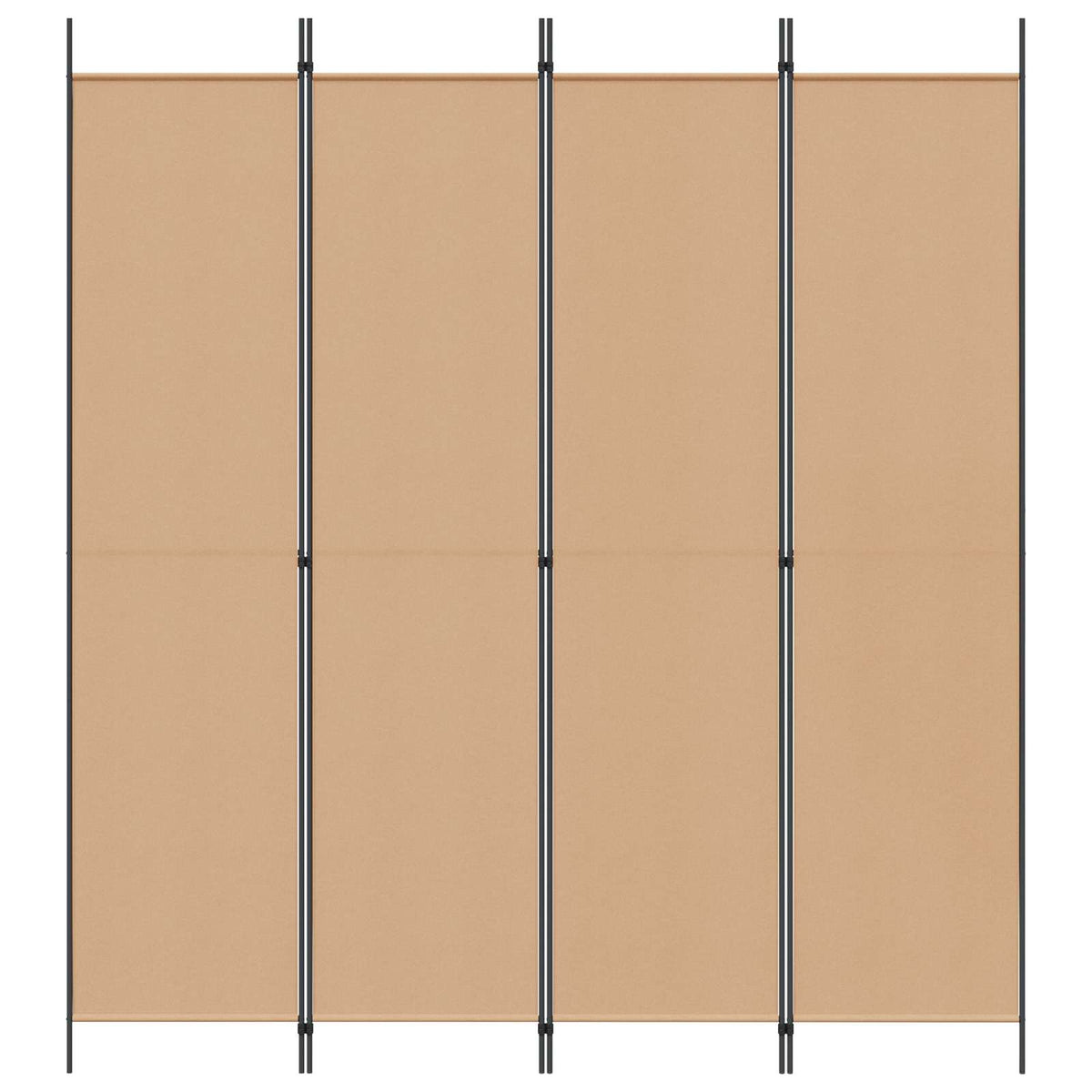4-Panel Room Divider Beige 200 x 220 cm Fabric