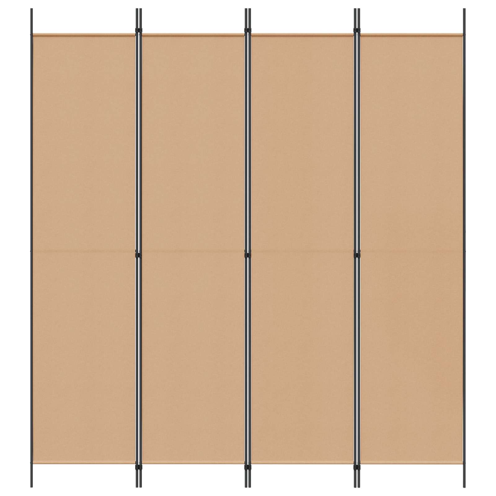 4-Panel Room Divider Beige 200 x 220 cm Fabric