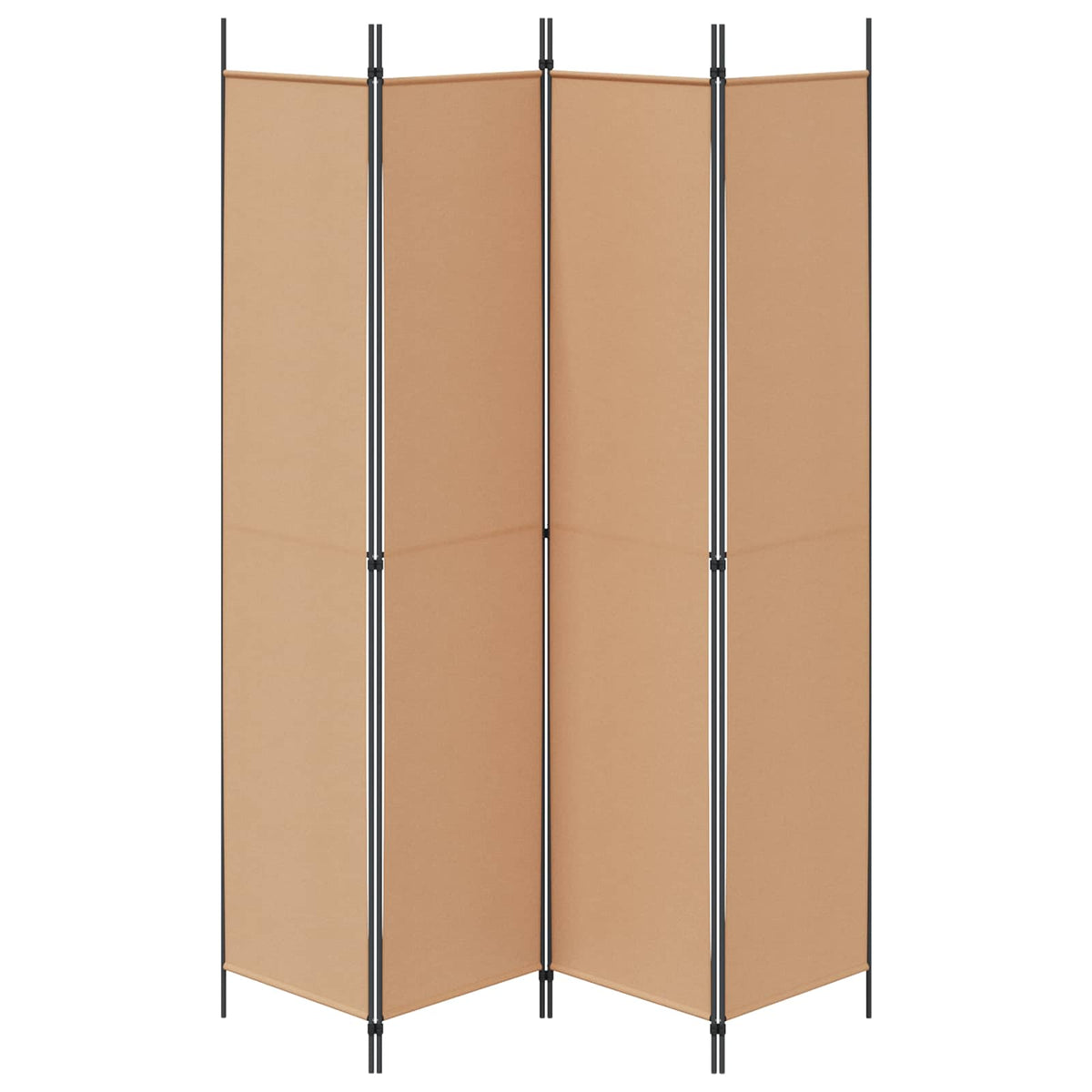 4-Panel Room Divider Beige 200 x 220 cm Fabric