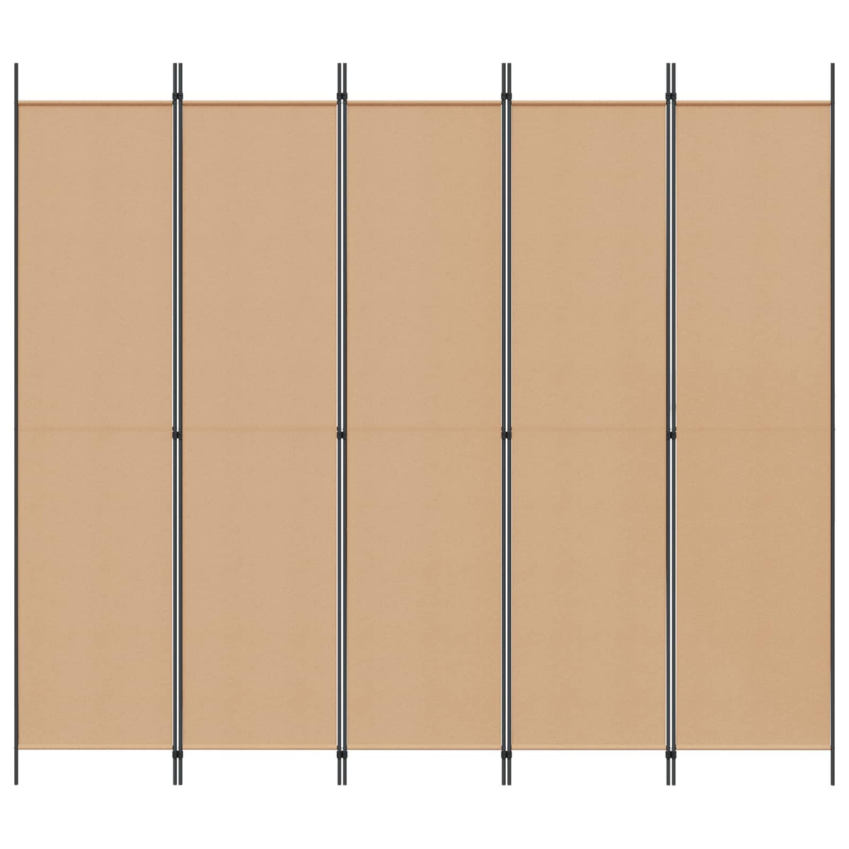 5-Panel Room Divider Beige 250 x 220 cm Fabric