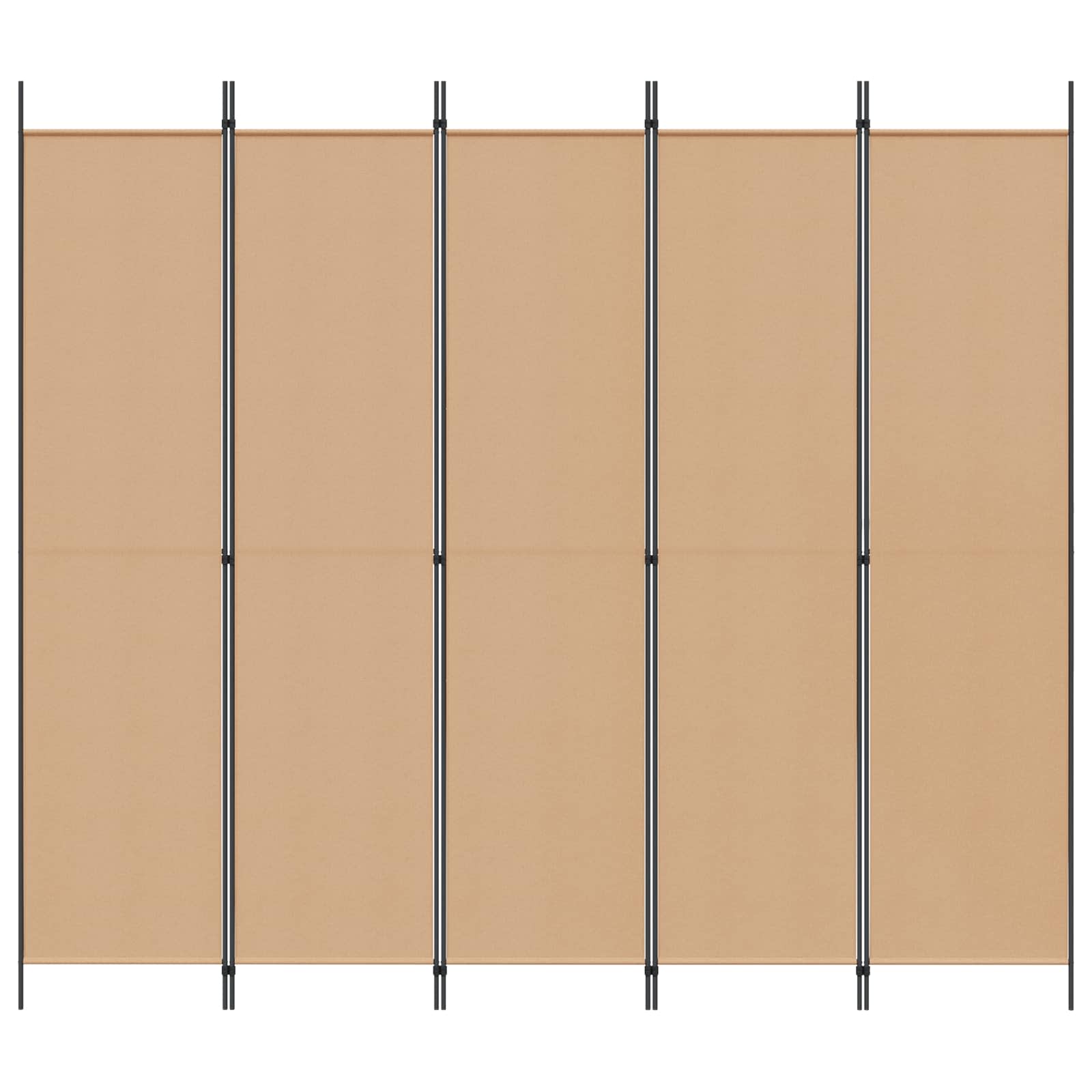 5-Panel Room Divider Beige 250 x 220 cm Fabric