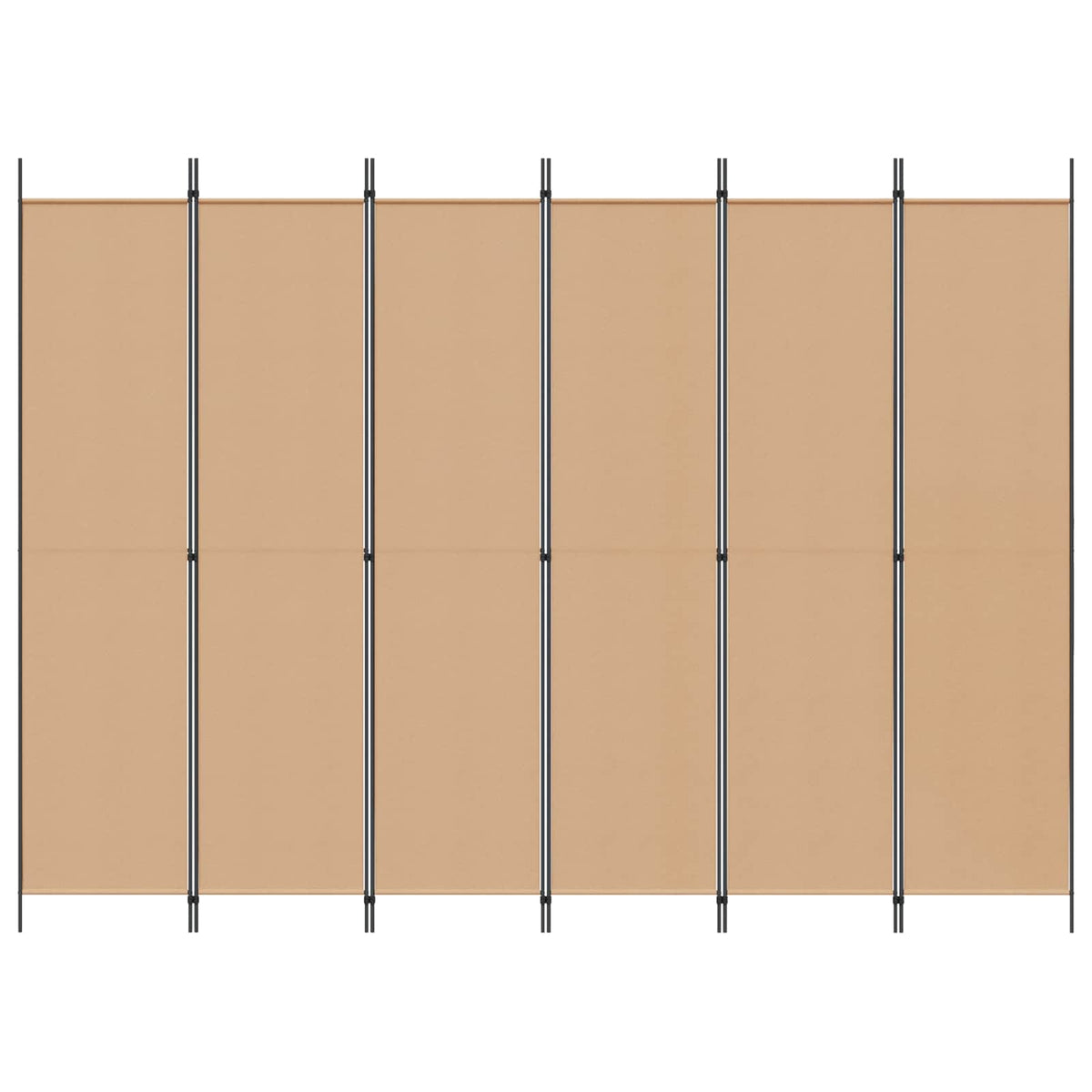 6-Panel Room Divider Beige 300 x 220 cm Fabric