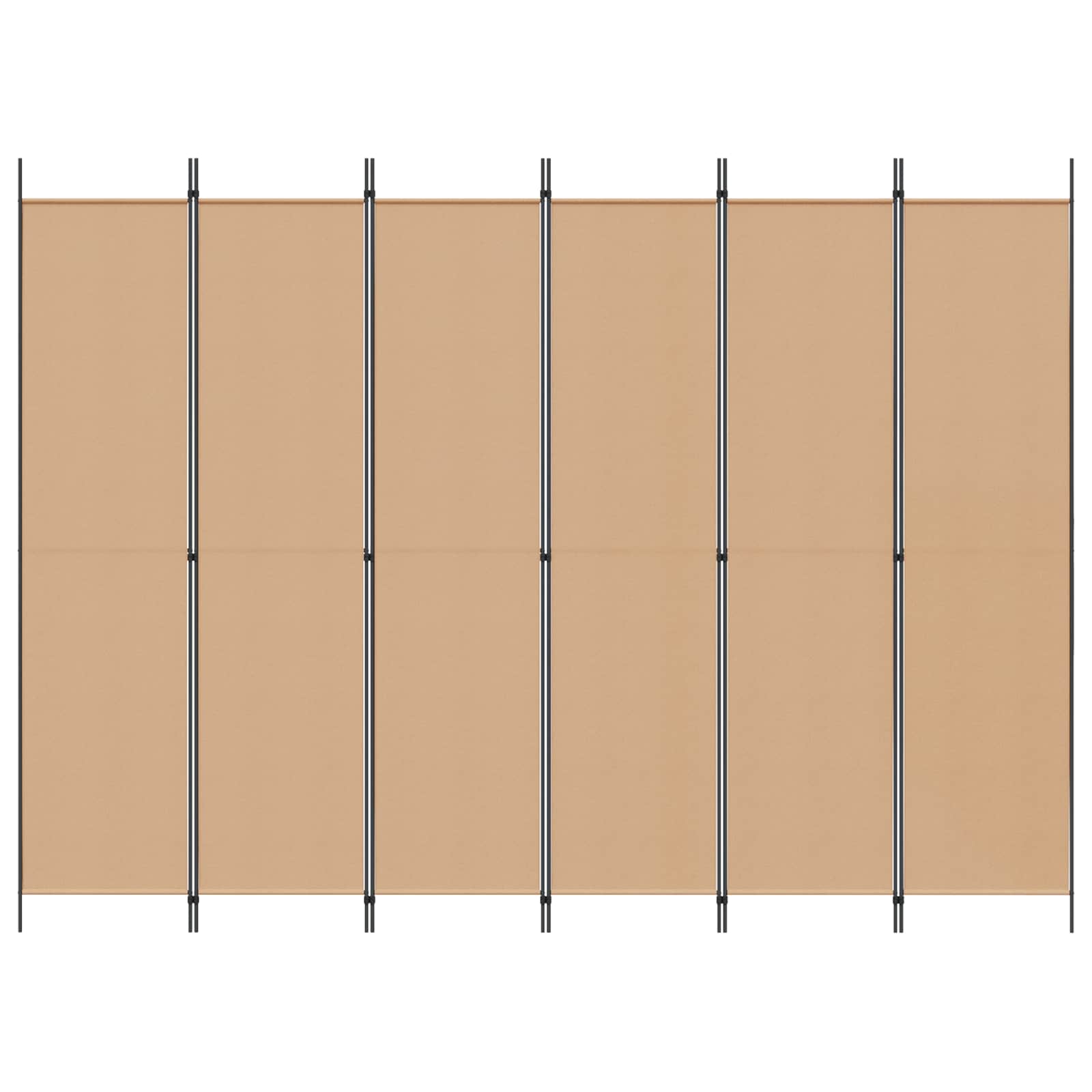 6-Panel Room Divider Beige 300 x 220 cm Fabric