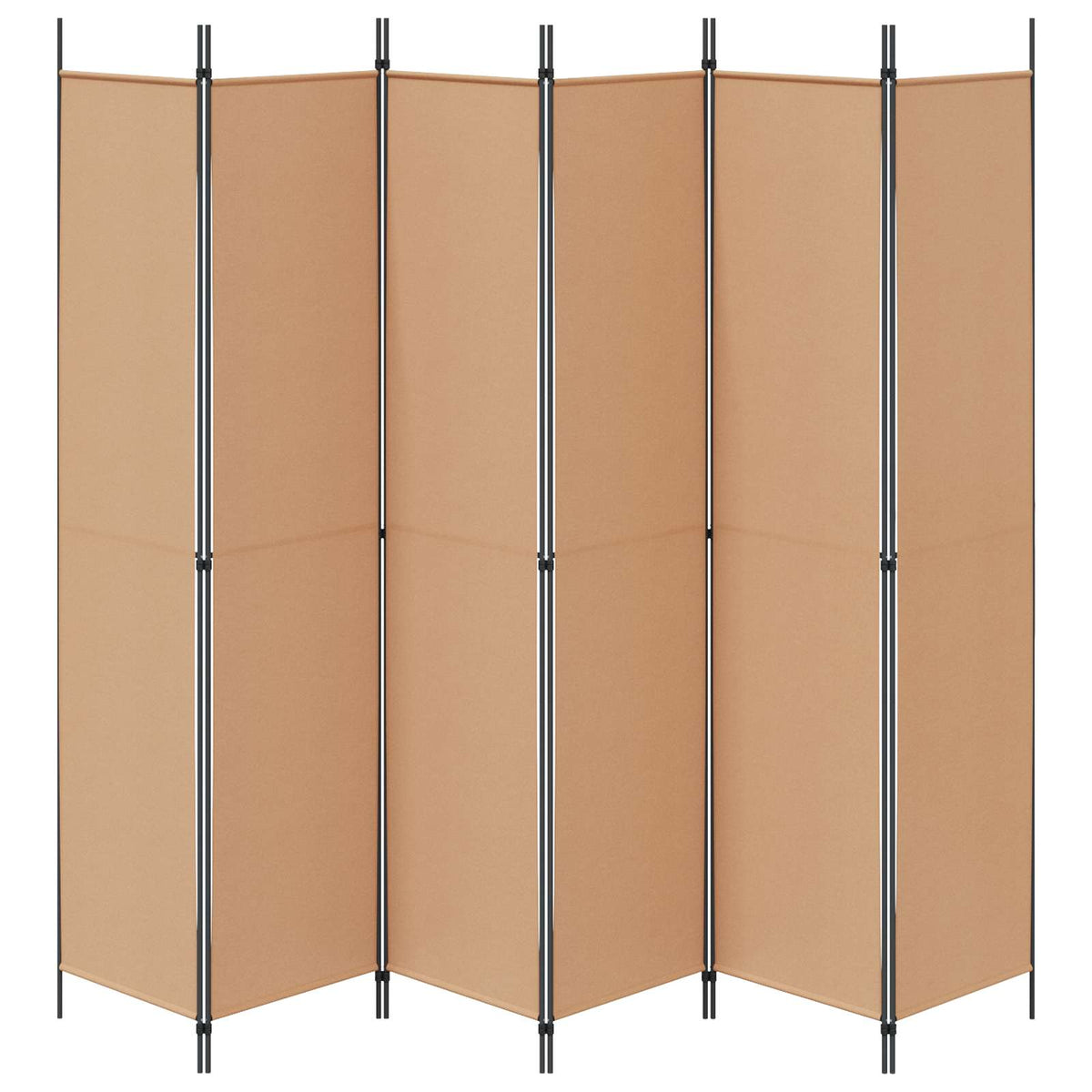 6-Panel Room Divider Beige 300 x 220 cm Fabric