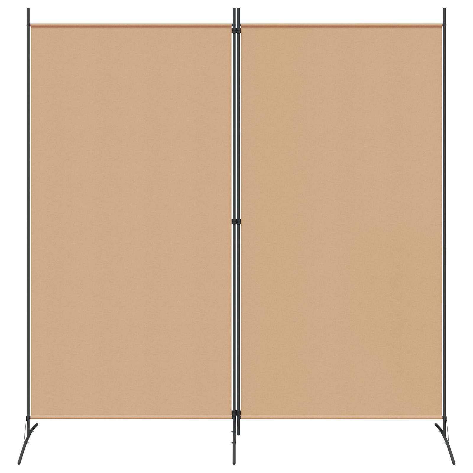 2-Panel Room Divider Beige 175 x 180 cm Fabric