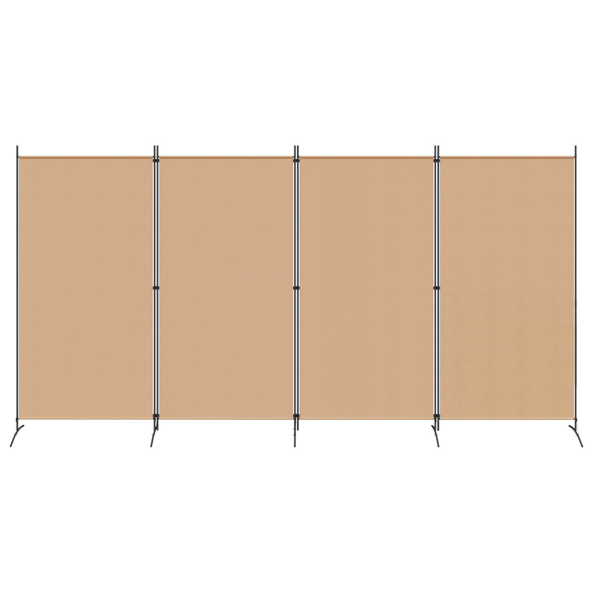 4-Panel Room Divider Beige 346 x 180 cm Fabric