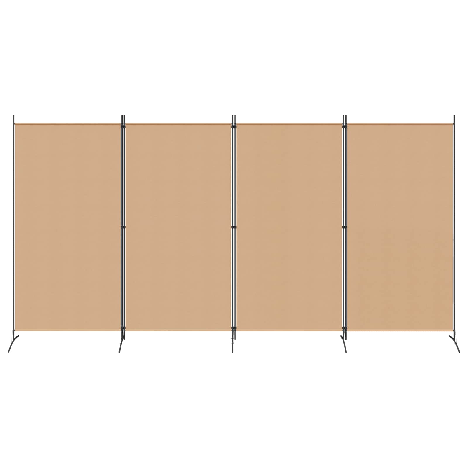 4-Panel Room Divider Beige 346 x 180 cm Fabric