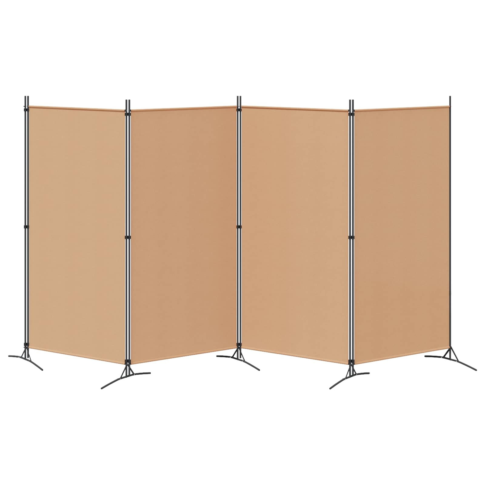 4-Panel Room Divider Beige 346 x 180 cm Fabric