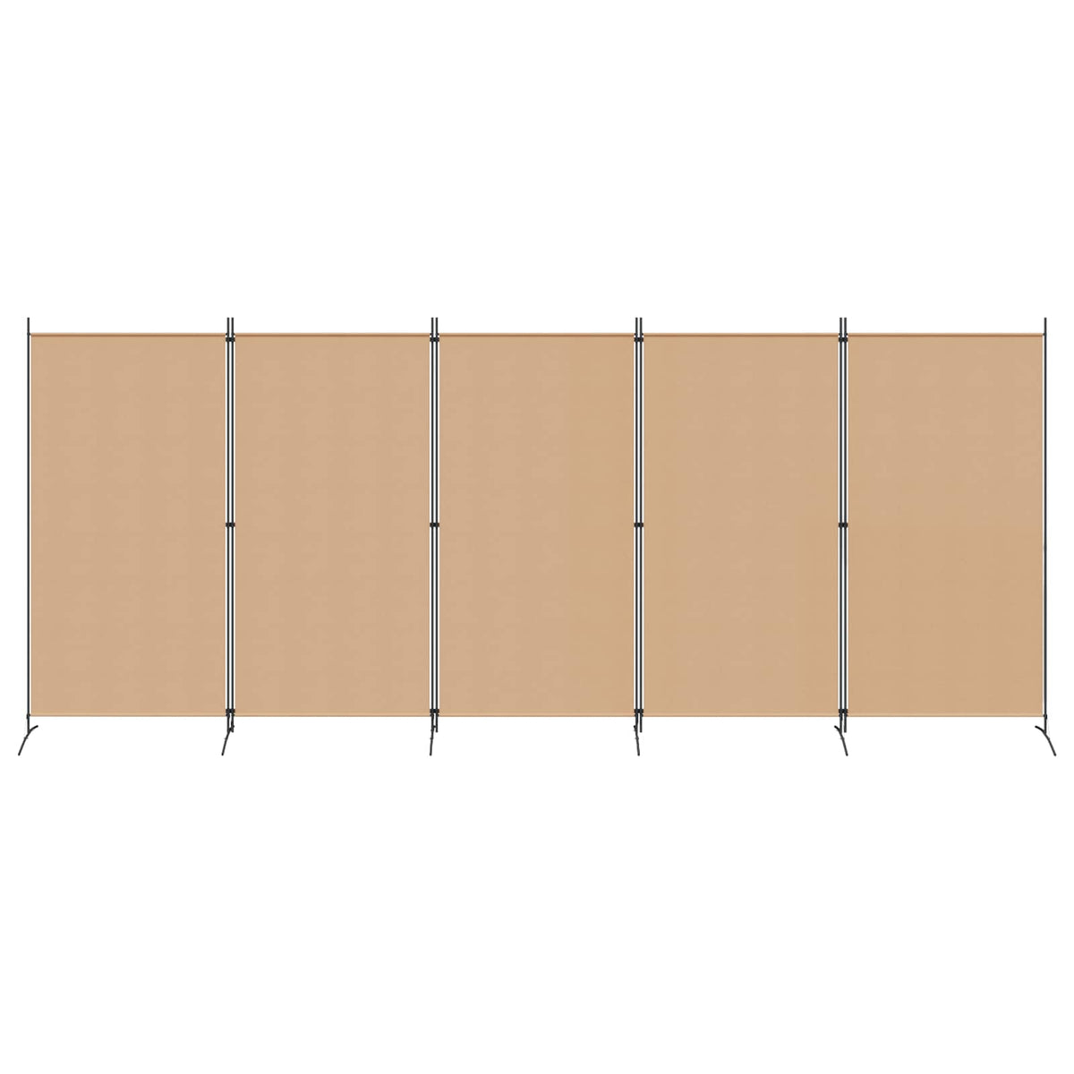 5-Panel Room Divider Beige 433 x 180 cm Fabric
