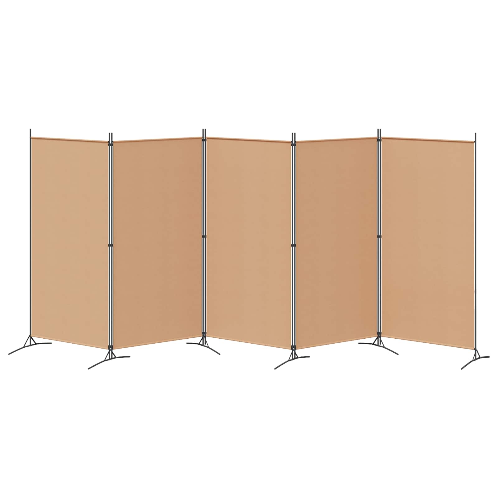 5-Panel Room Divider Beige 433 x 180 cm Fabric