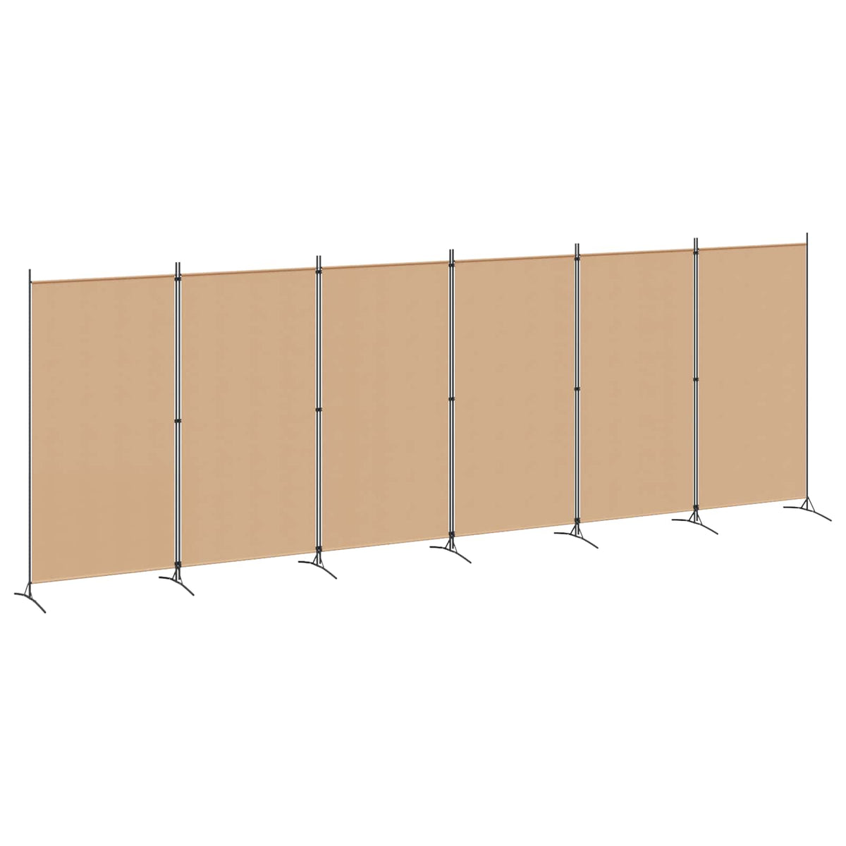 6-Panel Room Divider Beige 520 x 180 cm Fabric
