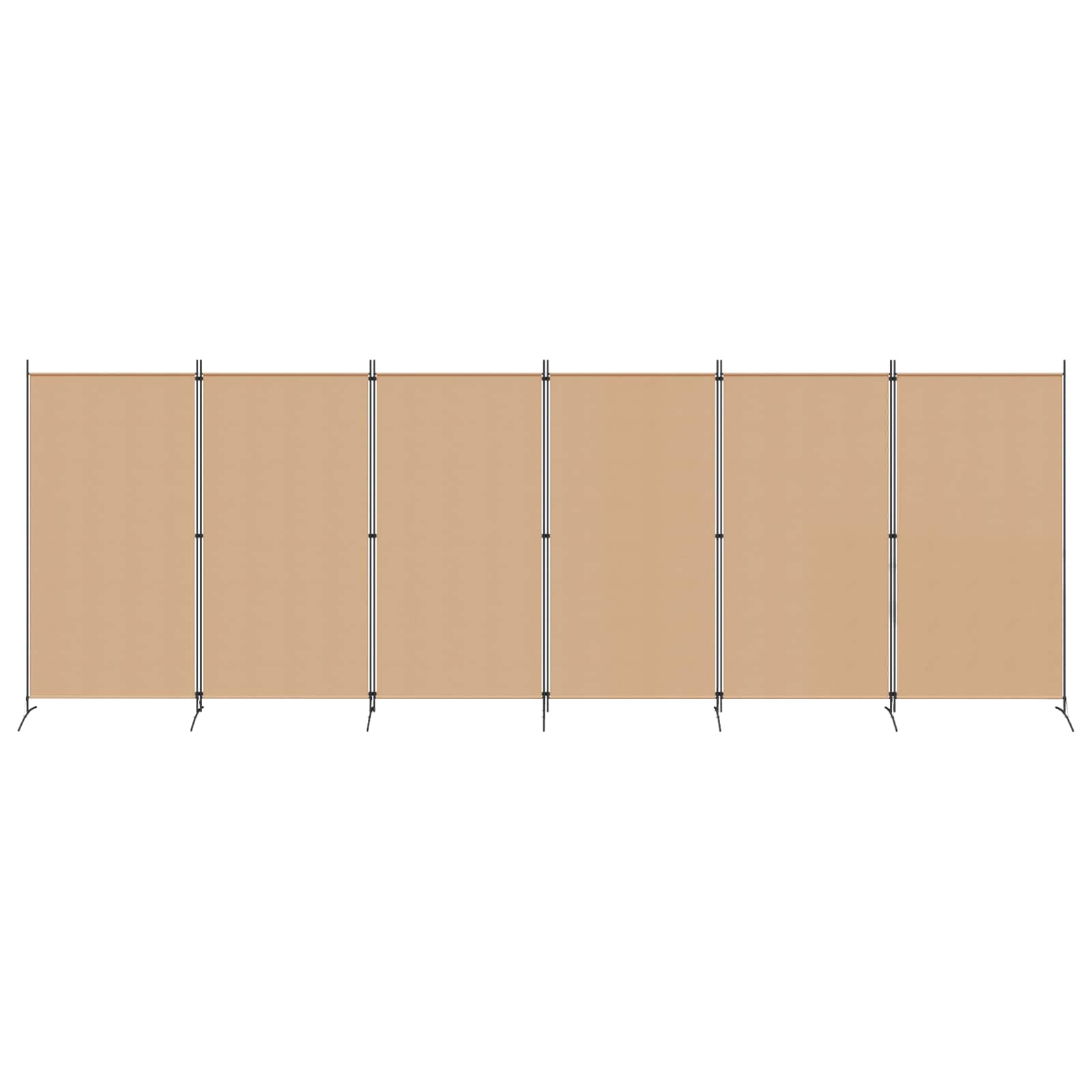 6-Panel Room Divider Beige 520 x 180 cm Fabric
