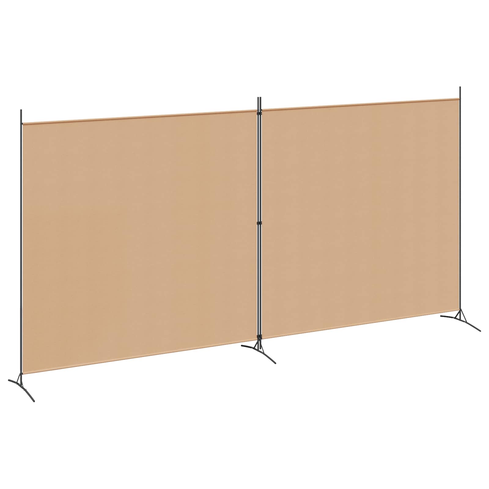 2-Panel Room Divider Beige 348 x 180 cm Fabric