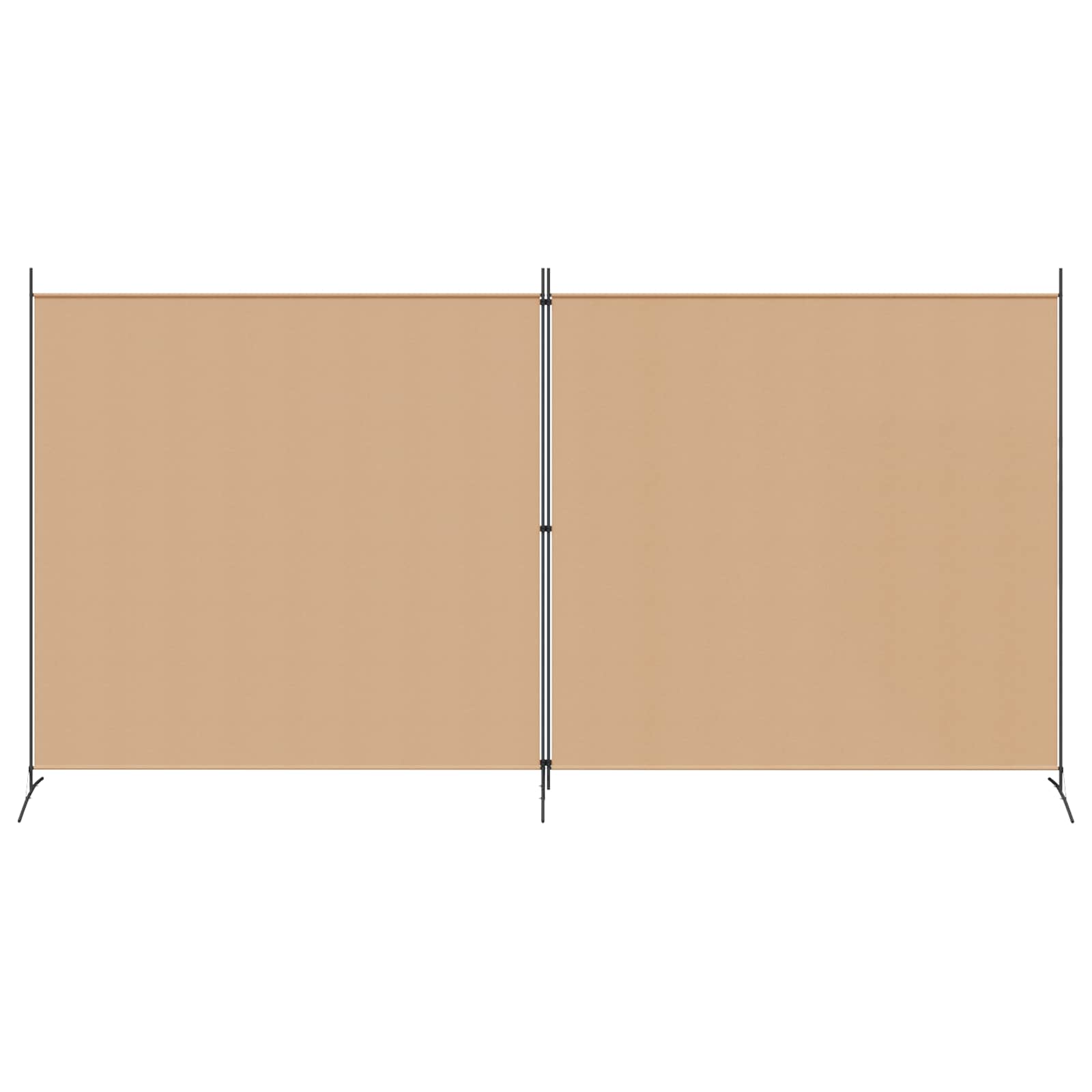 2-Panel Room Divider Beige 348 x 180 cm Fabric