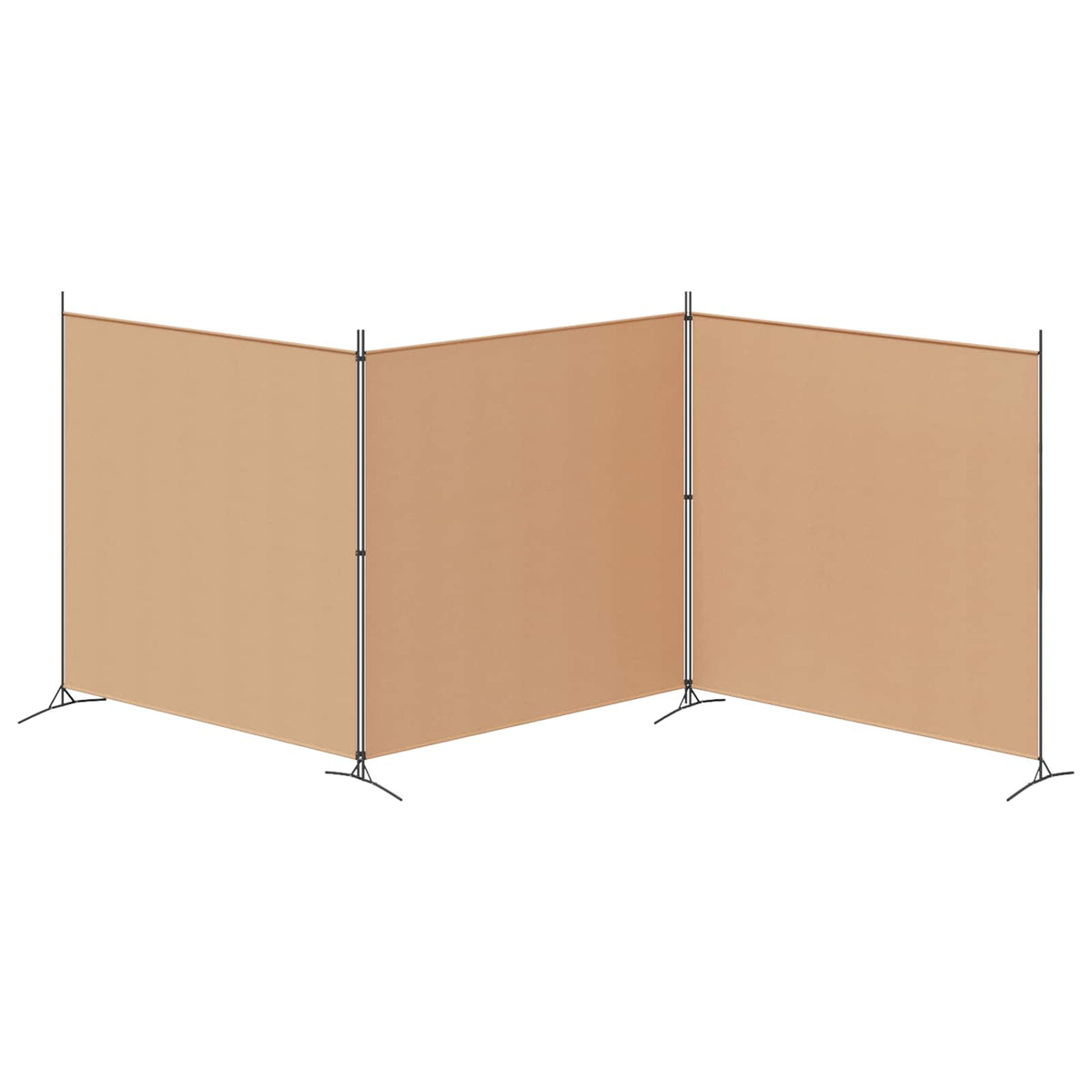 4-Panel Room Divider Beige 525 x 180 cm Fabric