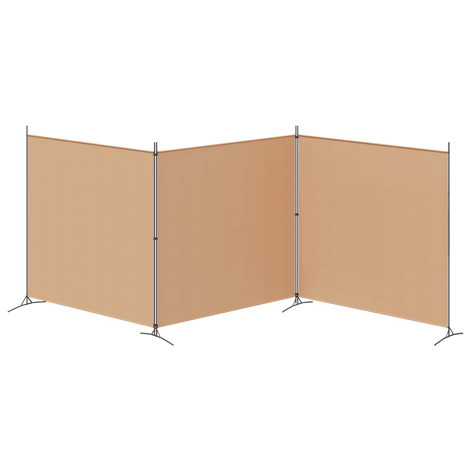 4-Panel Room Divider Beige 525 x 180 cm Fabric