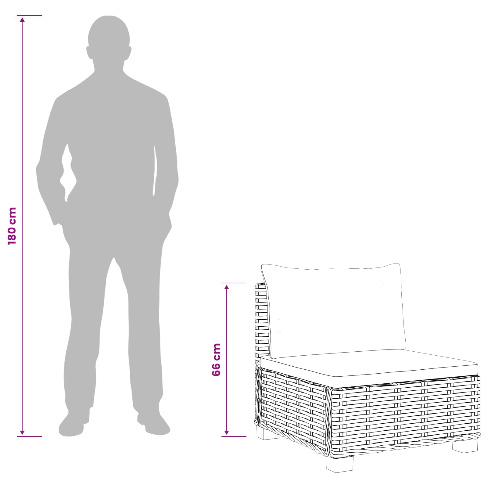3 pcs Rattan Lounge Set with Cushions GENDT Natural Rattan