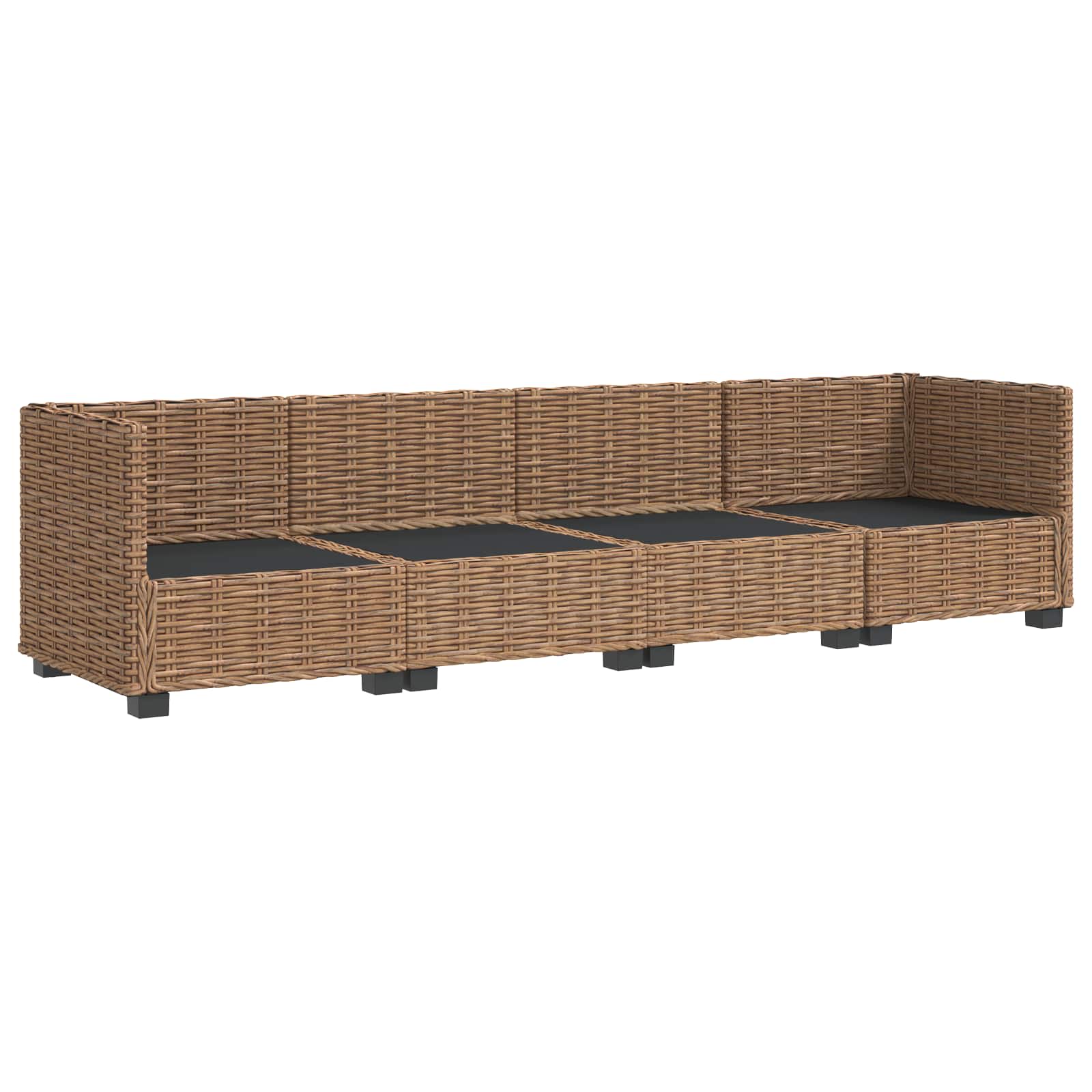 4 pcs Rattan Lounge Set with Cushions GENDT Natural Rattan