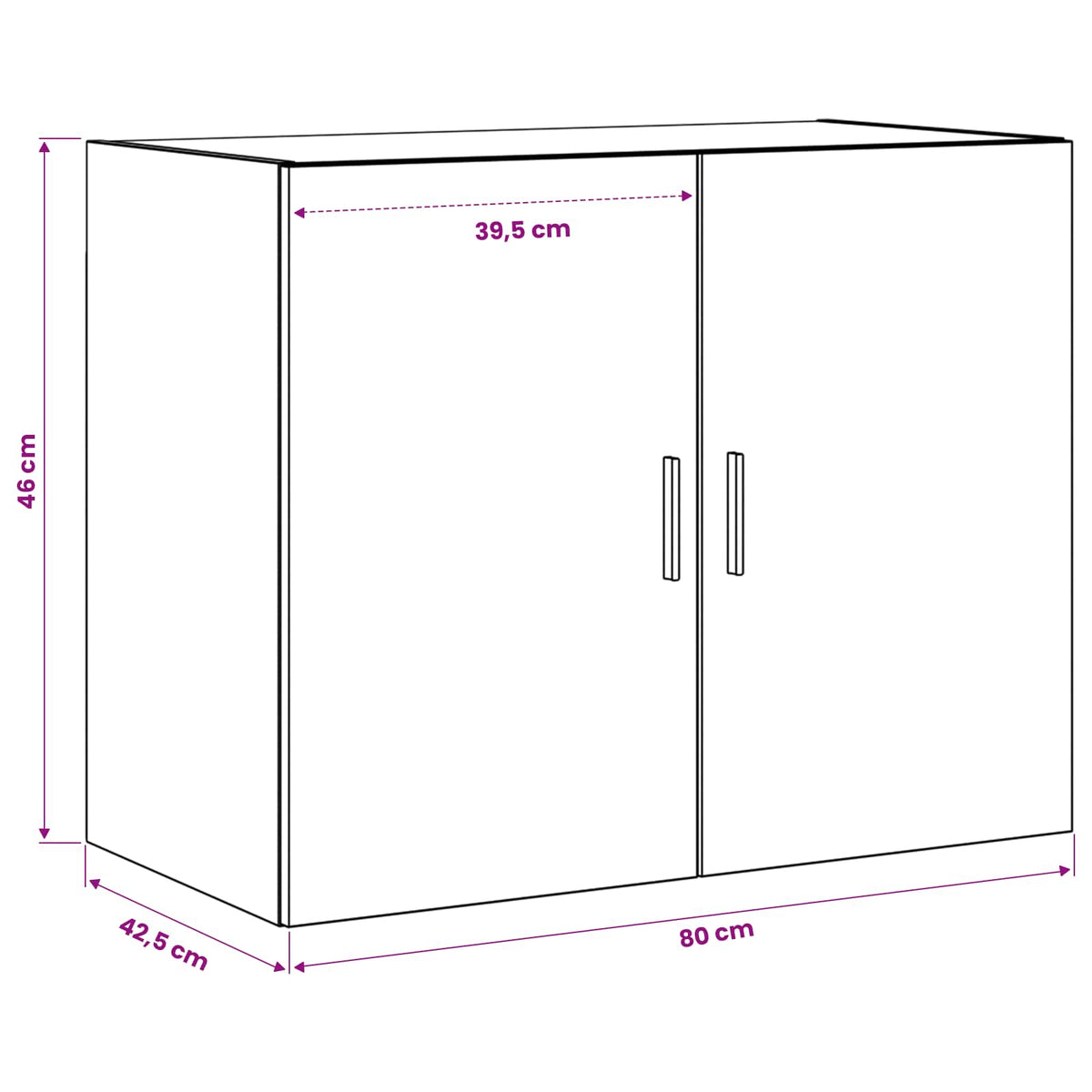 Wall Cabinet Artisan Oak 80 x 42.5 x 64 cm Engineered Wood