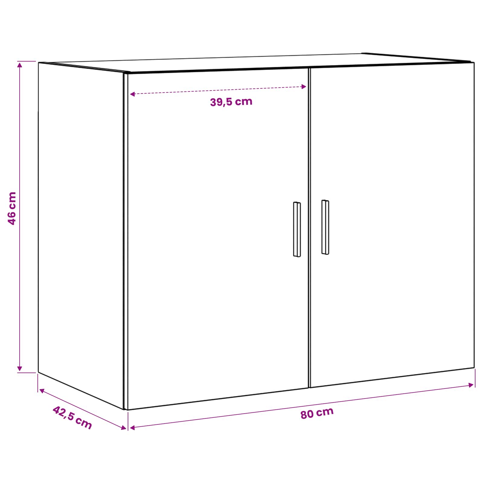 Wall Cabinet Artisan Oak 80 x 42.5 x 64 cm Engineered Wood
