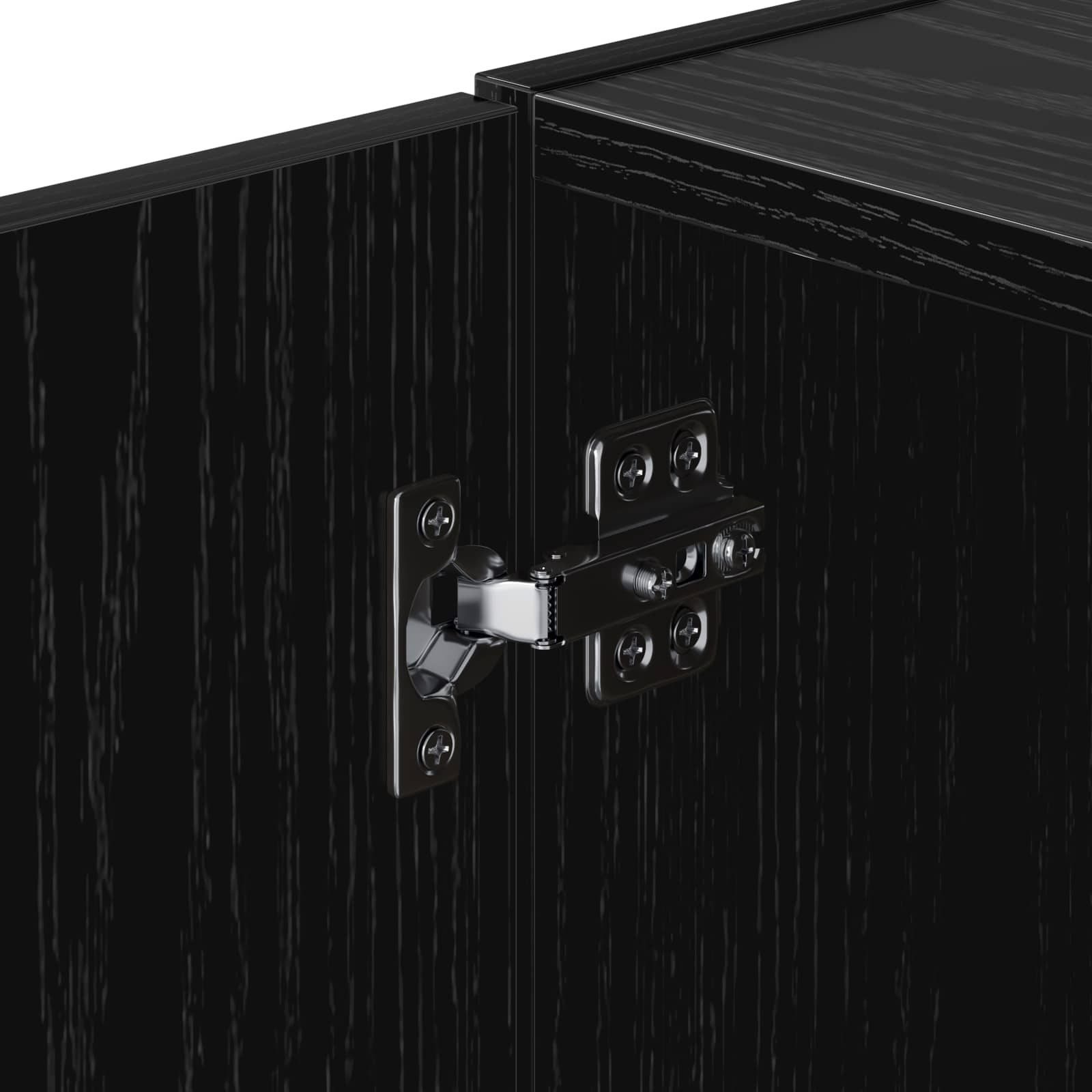 Wall Cabinet Black Oak 80 x 42.5 x 64 cm Engineered Wood
