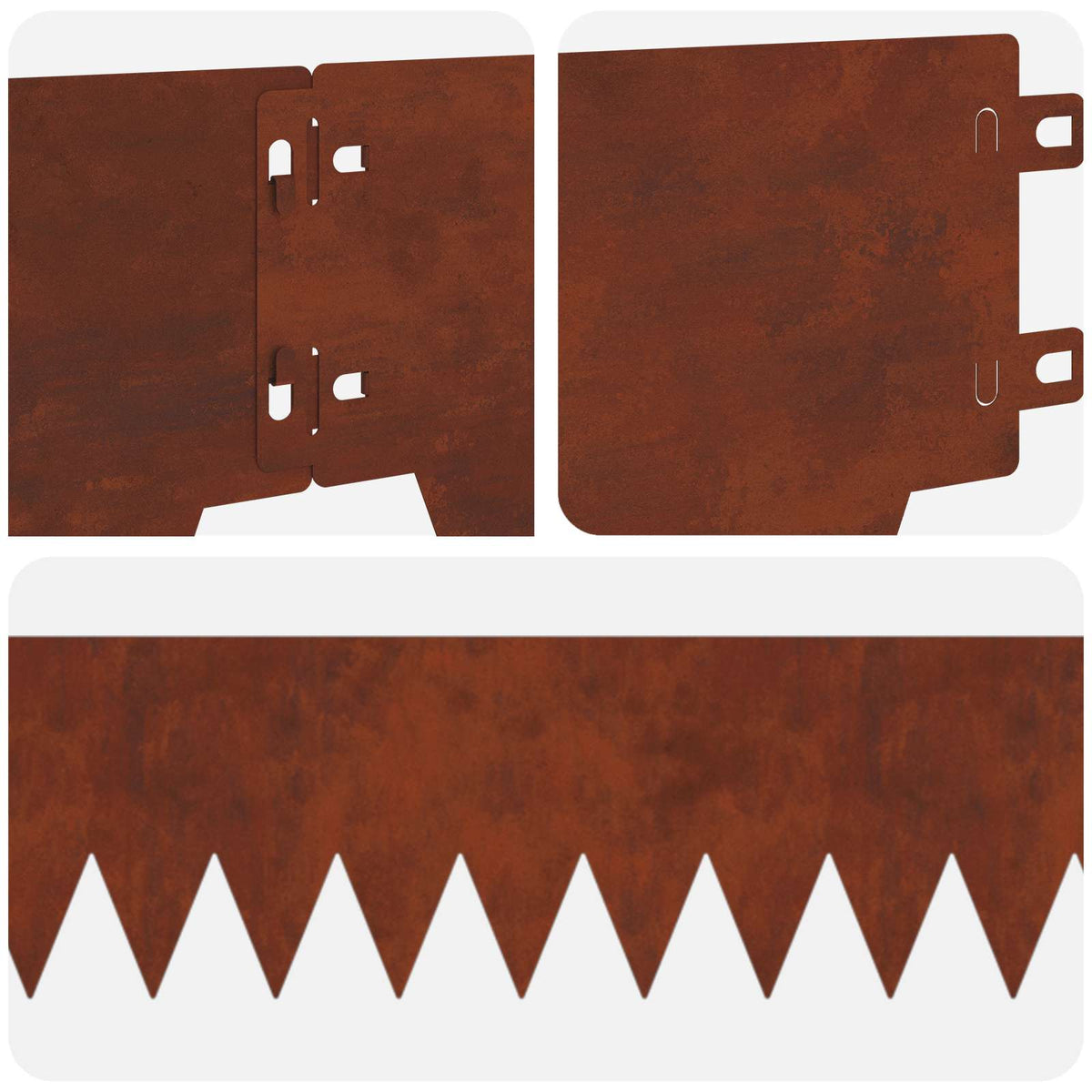 Lawn Edging 20 pcs 103 x 15 cm metal Rusty