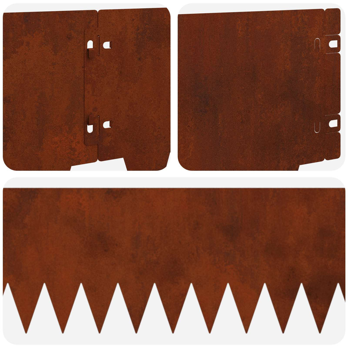 Lawn Edging 20 pcs 103 x 20 cm metal Rusty