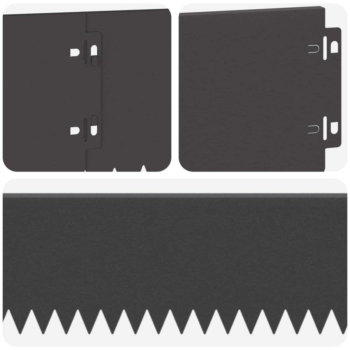 Lawn Edging 20 pcs 103 x 15 cm Steel Black