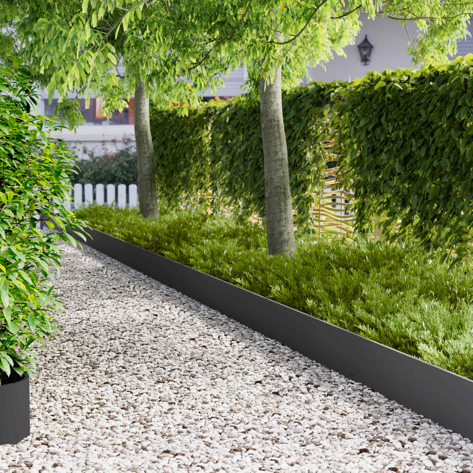 Lawn Edging 10 pcs 103 x 25 cm Steel Black