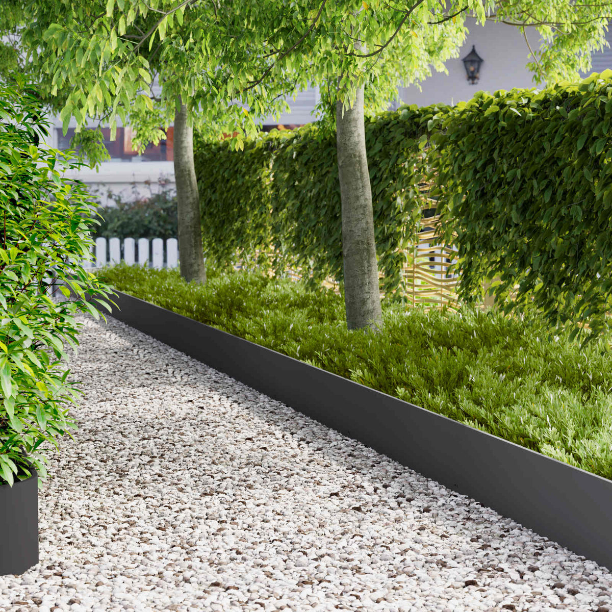 Lawn Edging 10 pcs 103 x 30 cm Steel Black