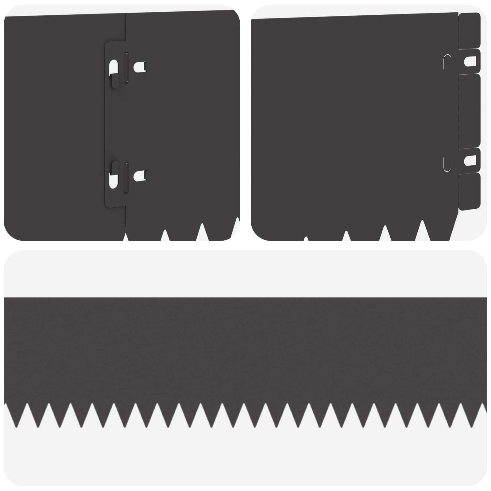 Lawn Edging 10 pcs 103 x 15 cm Steel Black