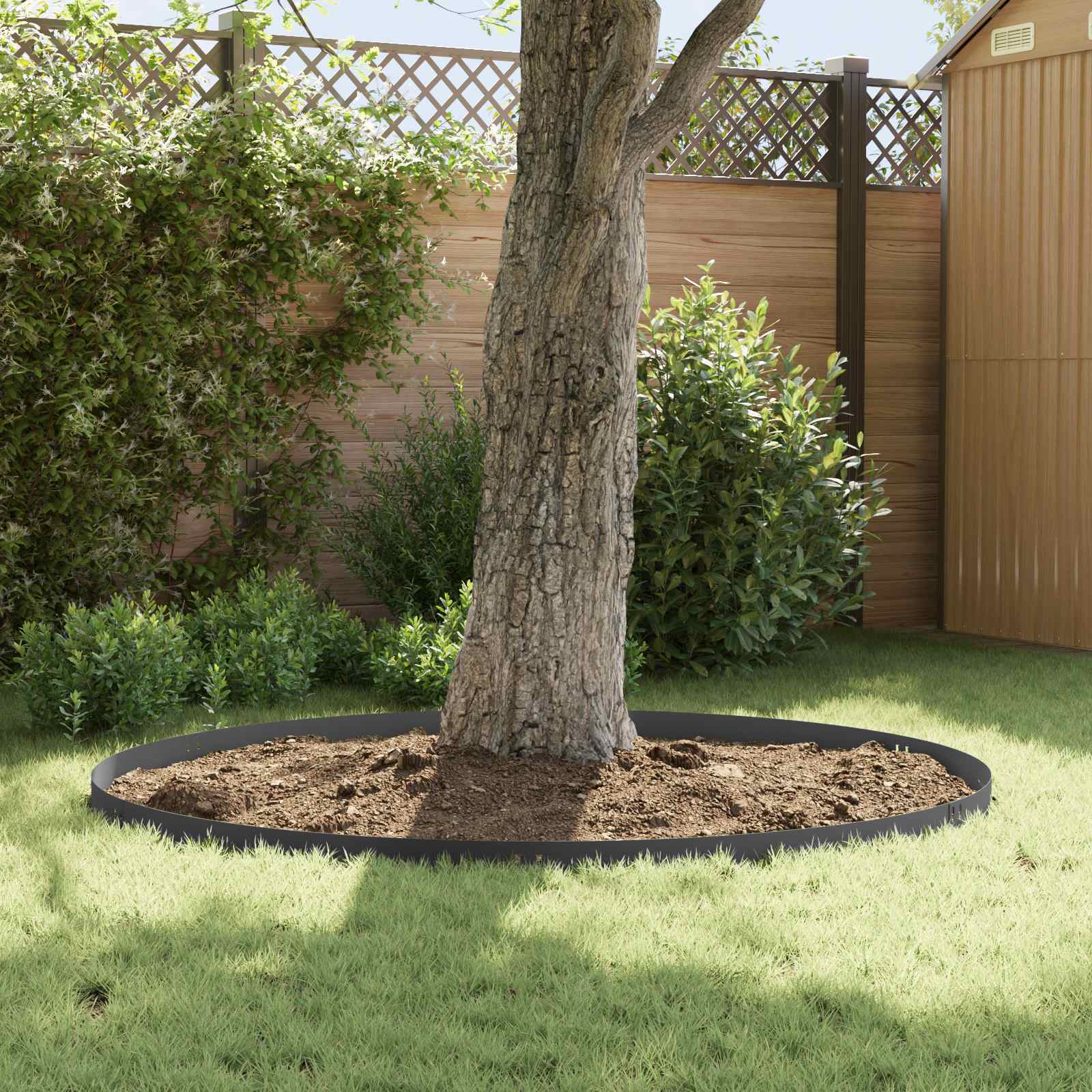 Lawn Edging 10 pcs 100 x 12 cm Steel Black