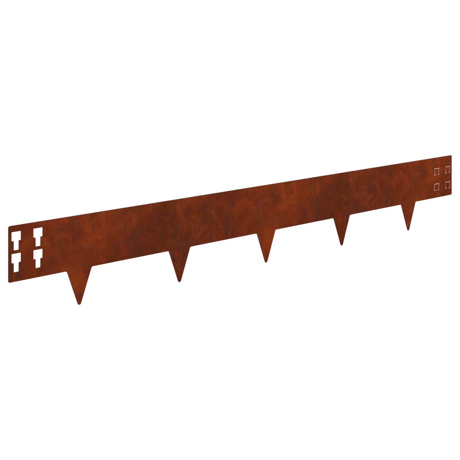 Lawn Edging 20 pcs 100 x 15 cm Steel Rusty