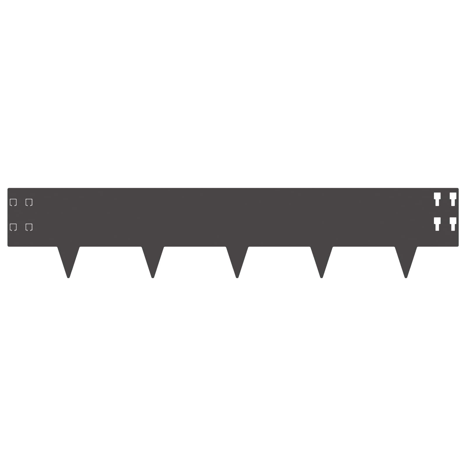 Lawn Edging 20 pcs 100 x 20 cm Steel Black