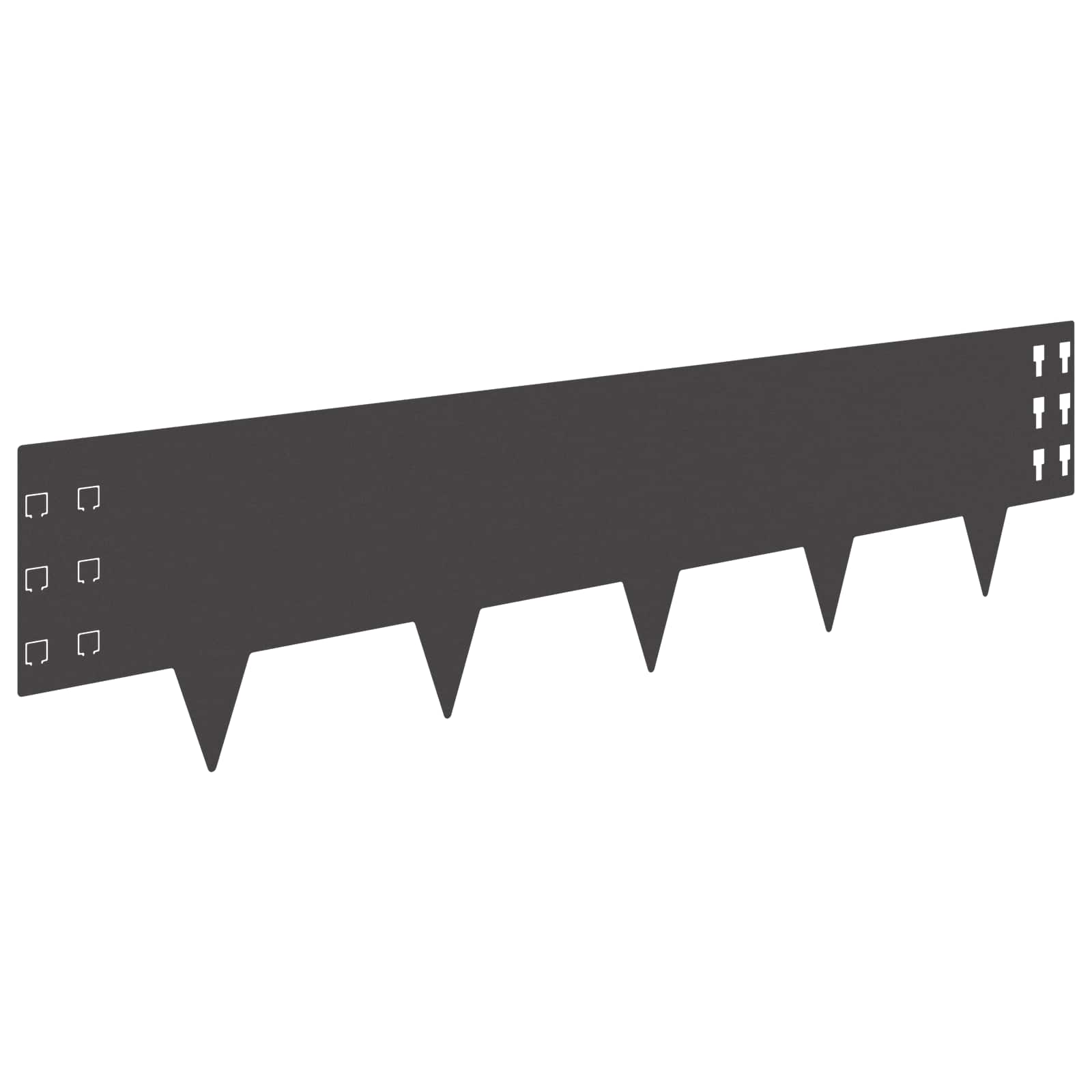 Lawn Edging 20 pcs 100 x 25 cm Steel Black