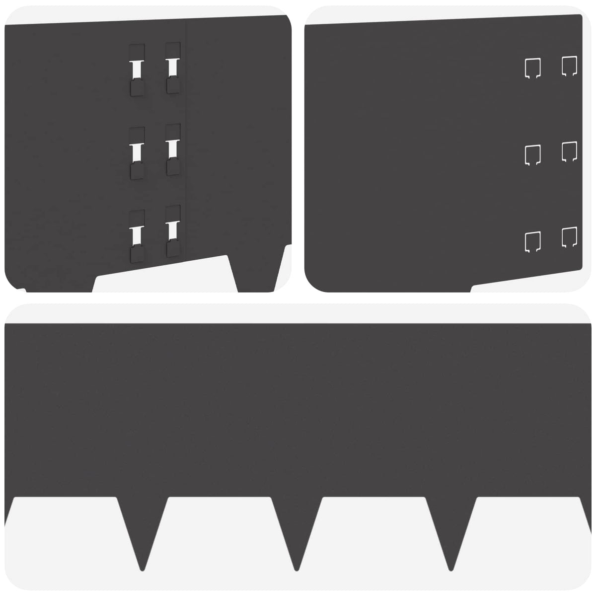 Lawn Edging 10 pcs 100 x 30 cm Steel Black