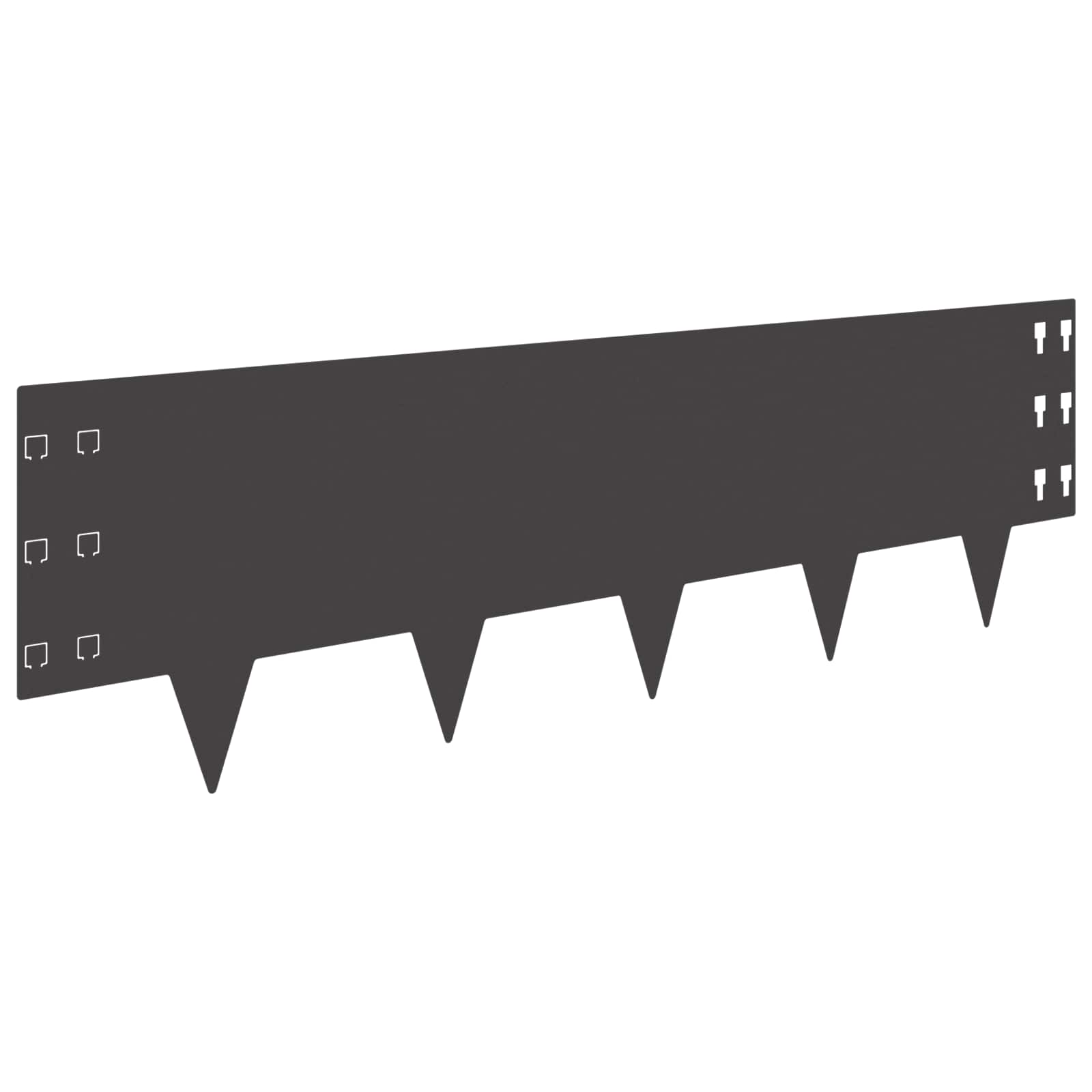 Lawn Edging 20 pcs 100 x 30 cm Steel Black