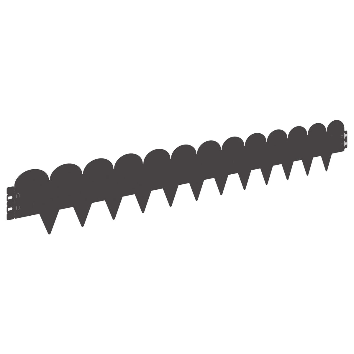 Lawn Edging 20 pcs 103 x 15 cm Steel Black