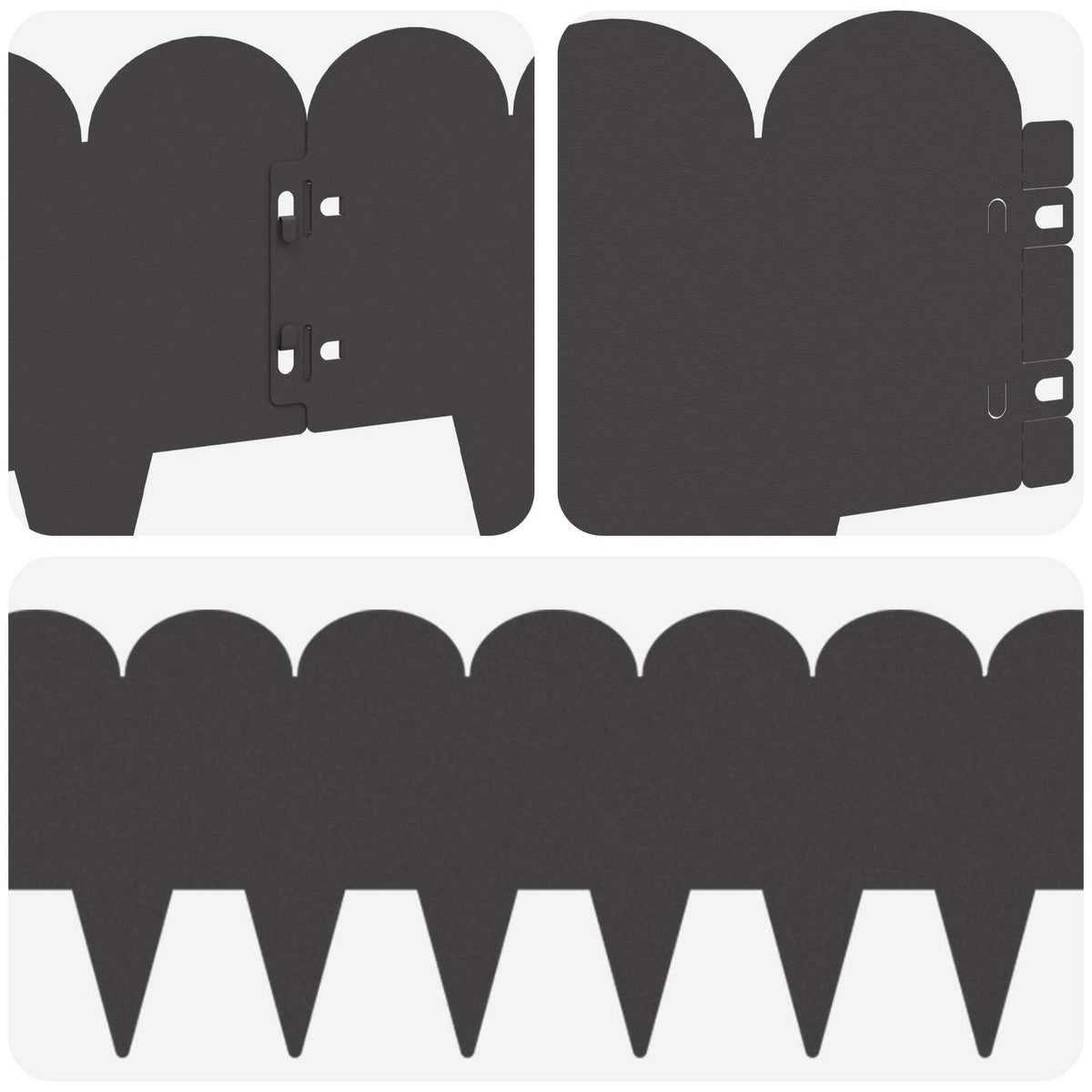 Lawn Edging 10 pcs 103 x 20 cm Steel Black