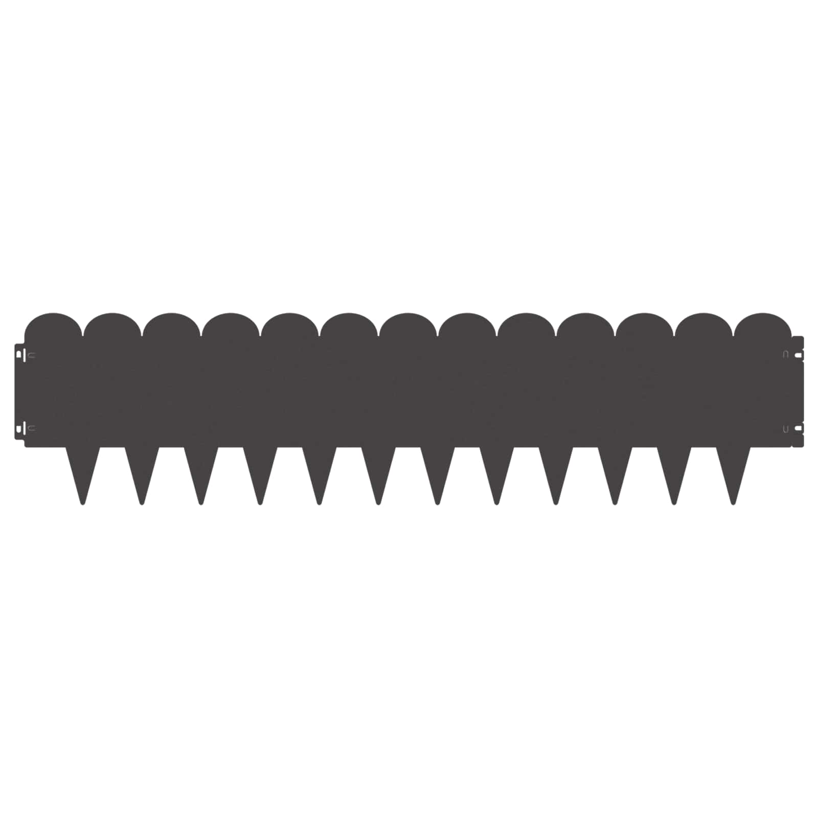 Lawn Edging 10 pcs 103 x 25 cm Steel Black