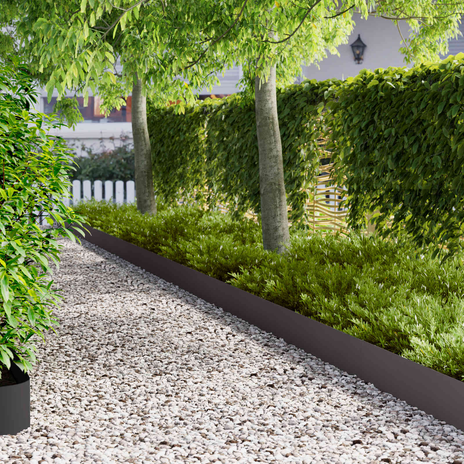 Lawn Edging 10 pcs 102 x 15 x 4 cm Steel Black