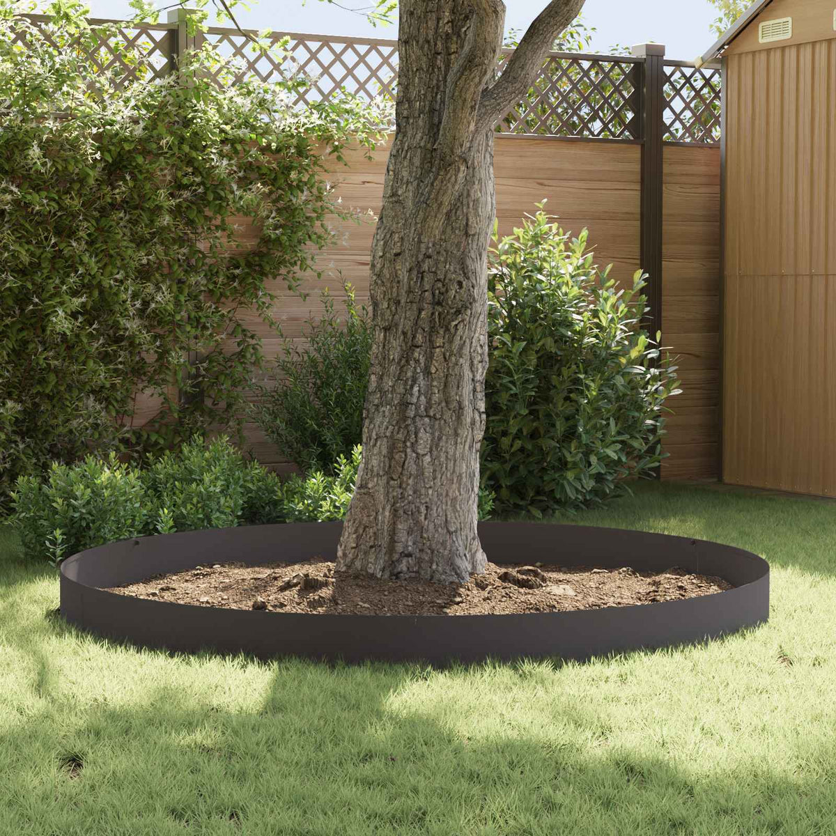 Lawn Edging 20 pcs 102 x 15 x 4 cm Steel Black