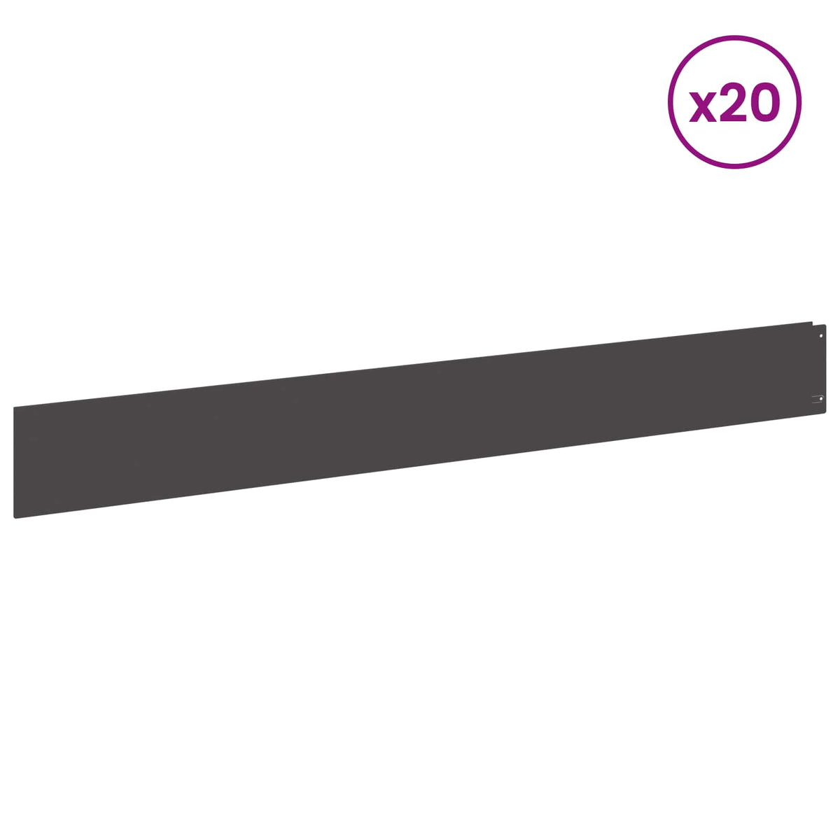 Lawn Edging 20 pcs 100 x 12 cm Steel Black