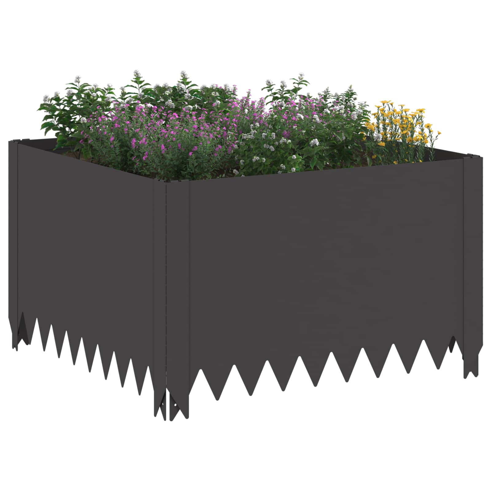 Lawn Edging 60 x 60 x 35 cm Steel Black