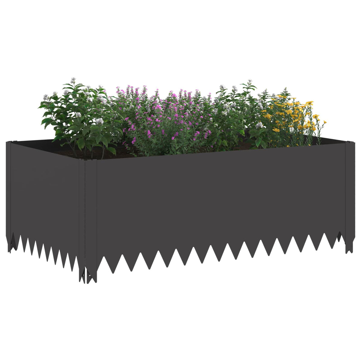 Lawn Edging 100 x 60 x 35 cm Steel Black
