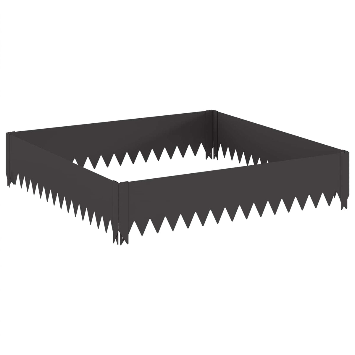 Lawn Edging 4 pcs 100 x 100 x 20 cm Steel Black