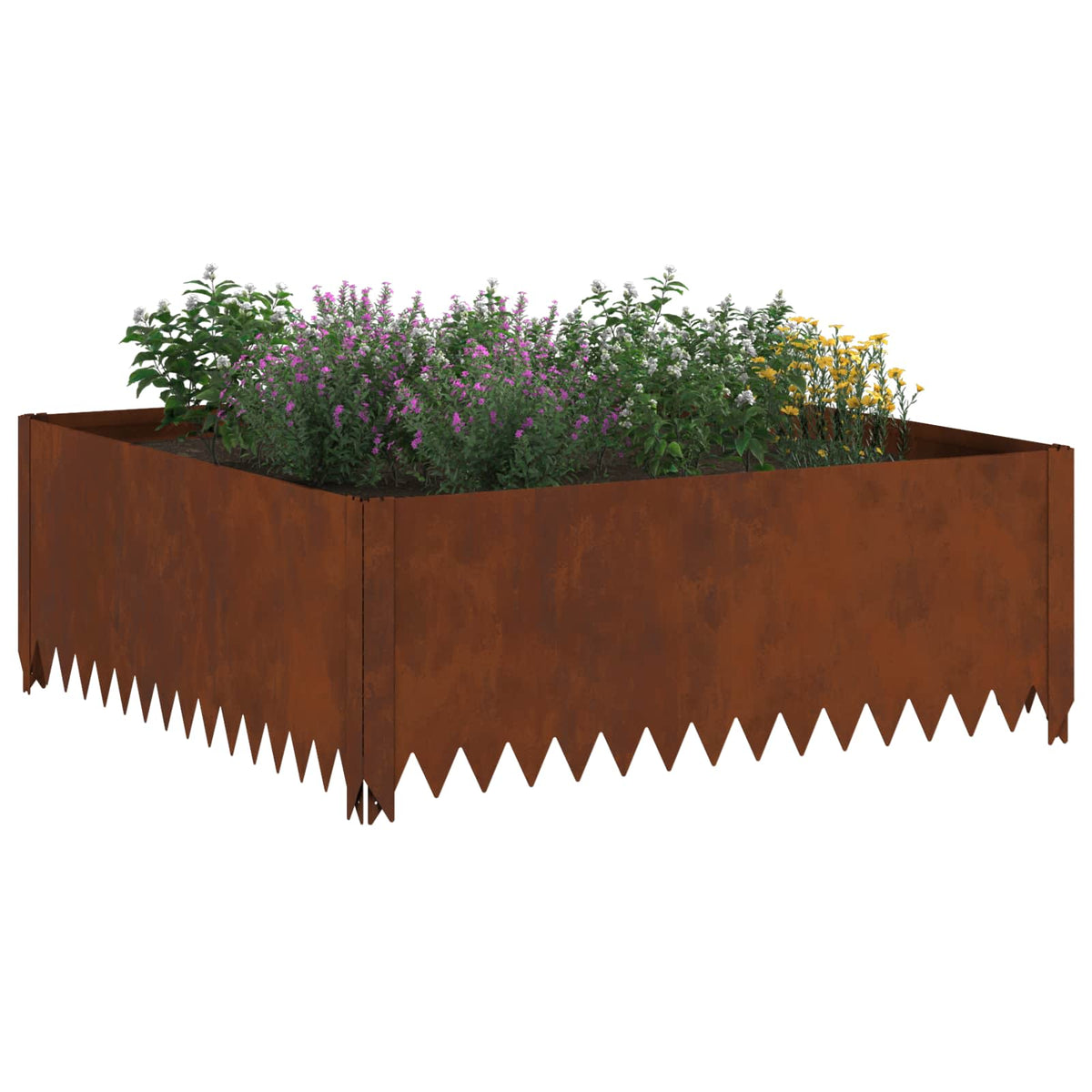 Lawn Edging 100 x 100 x 35 cm Steel Rusty