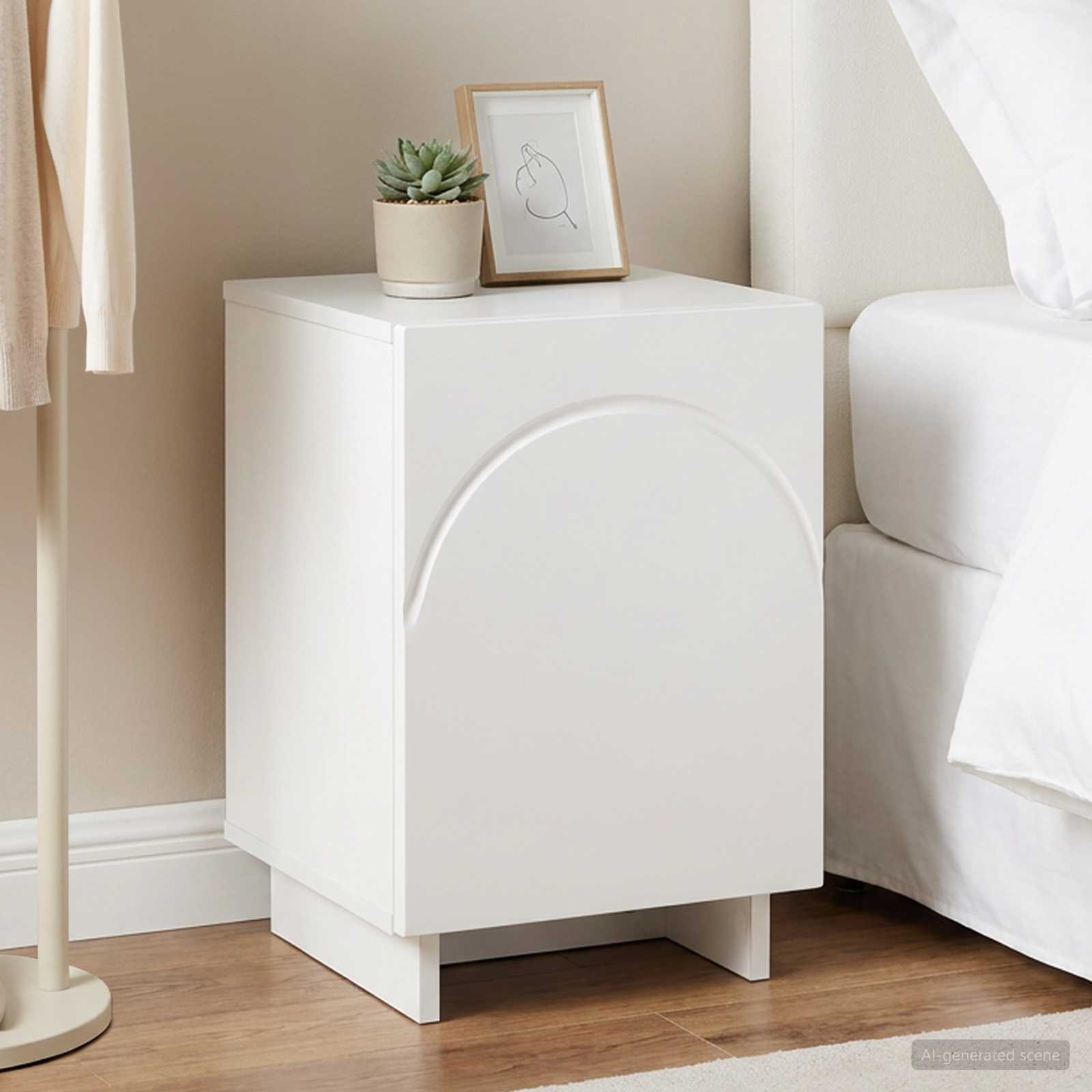 Bedside Cabinet White 33.5 x 34.5 x 50 cm Engineered Wood