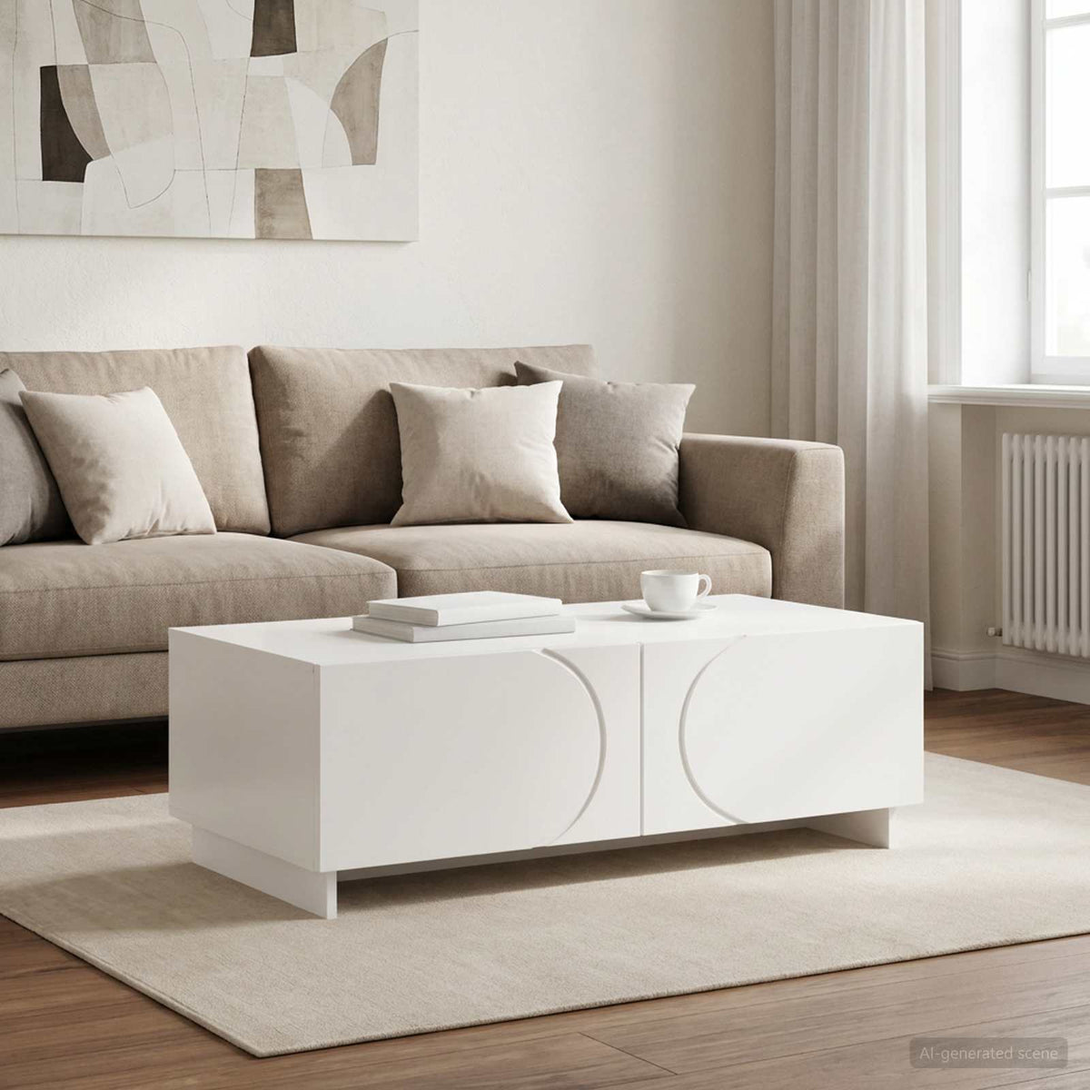 Coffee Table White 102 x 50.5 x 35 cm Engineered Wood