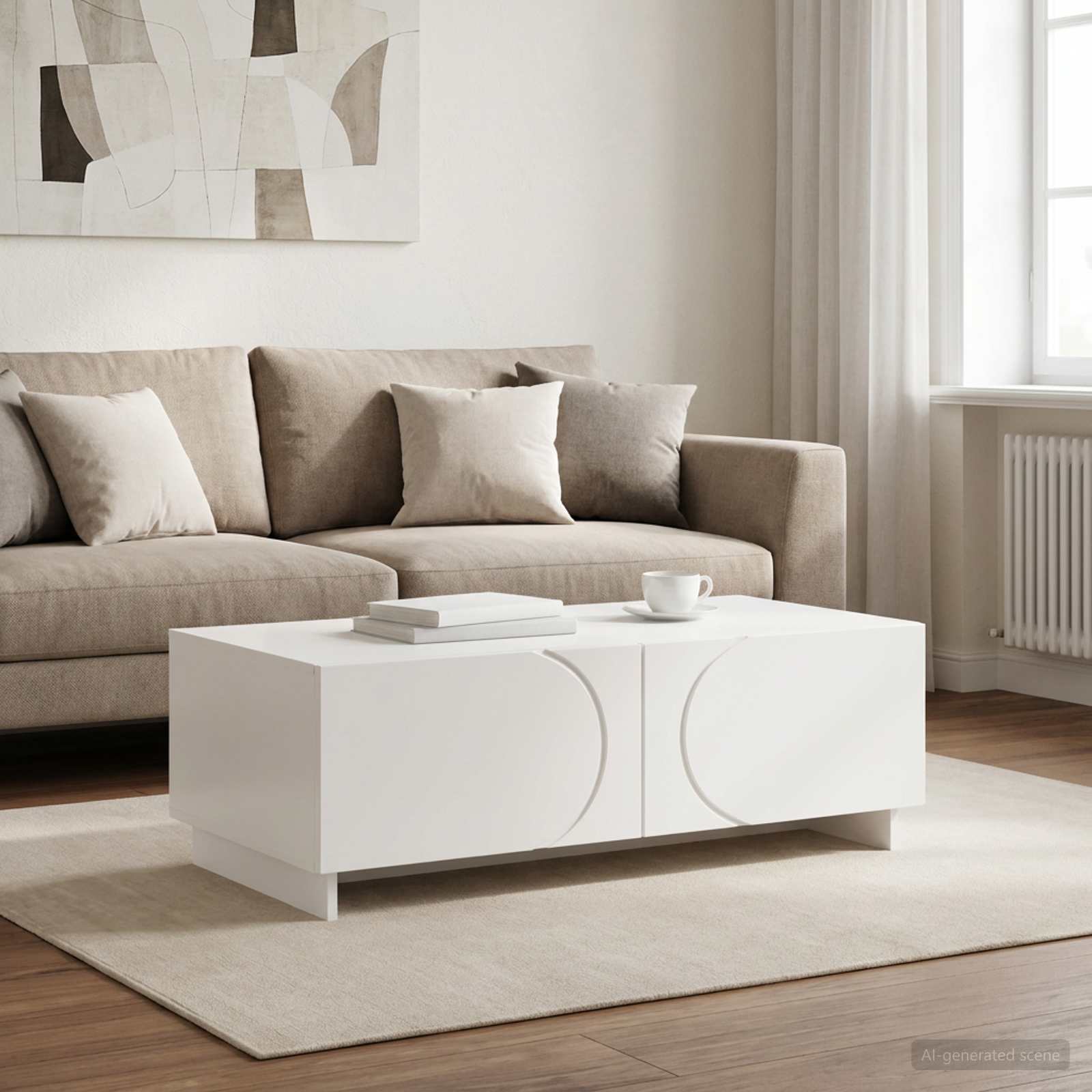 Coffee Table White 102 x 50.5 x 35 cm Engineered Wood